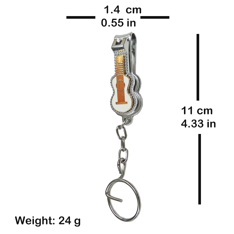 enamel  guitar-shaped nail clipper keychain